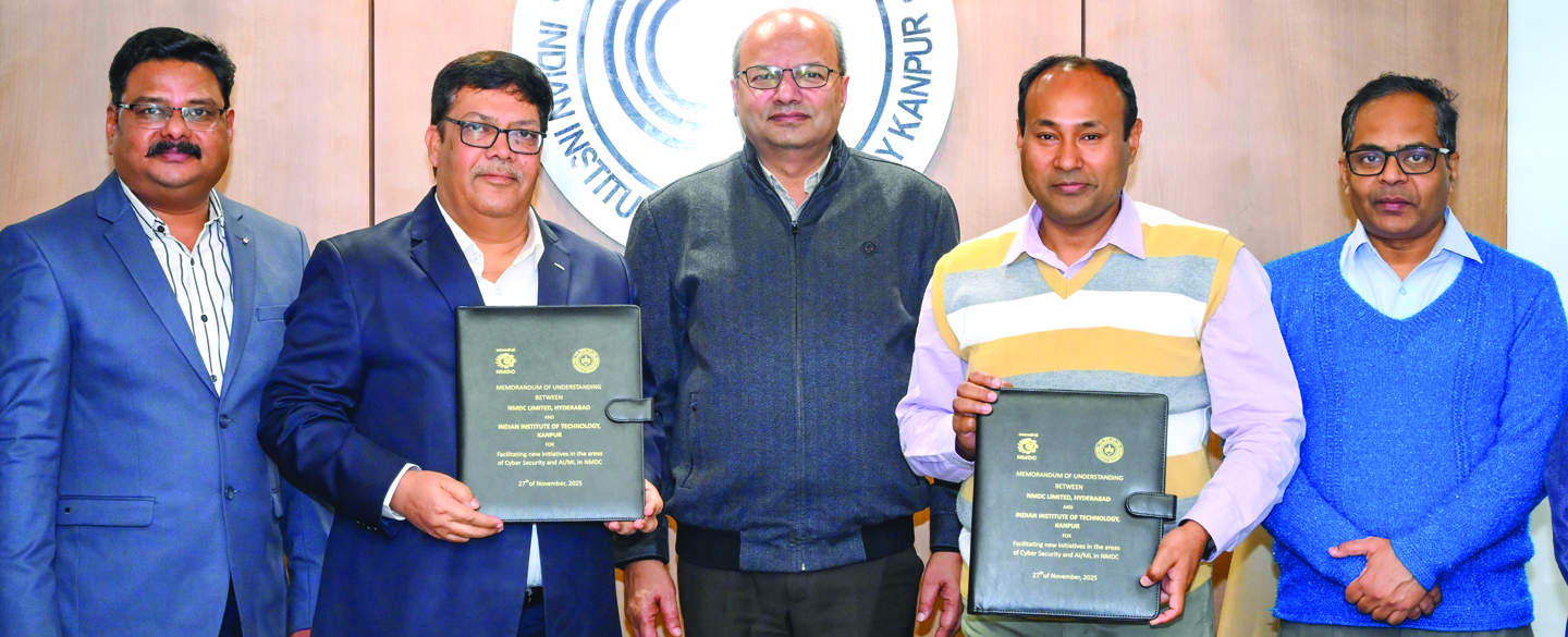 साइबर सुरक्षा मजबूत करने और डिजिटल प्रौद्योगिकियों को बढ़ाने एनएमडीसी का आईआईटी कानपुर के साथ एमओयू