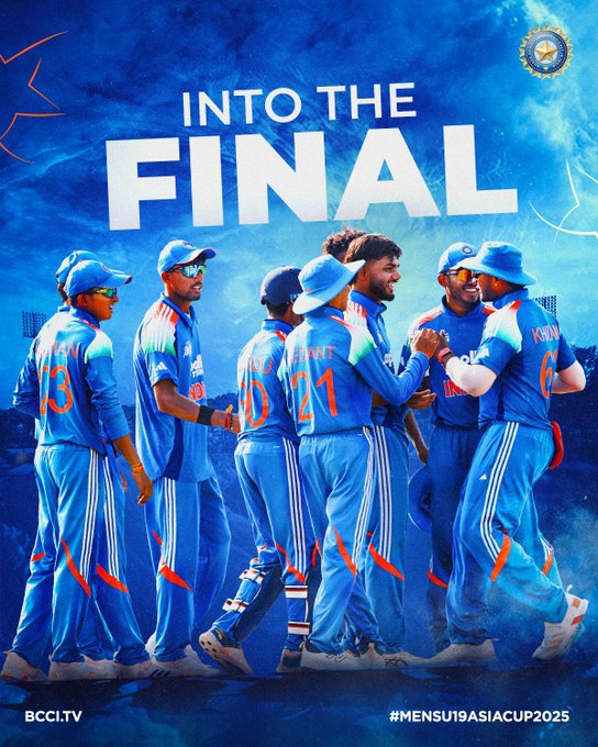 भारत अंडर19 एशिया कप फाइनल में , मुकाबला पाकिस्तान से