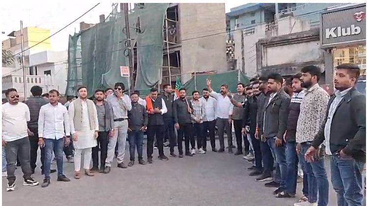 बघेल टीएस के विरोध में भाजयुमो का प्रदर्शन 