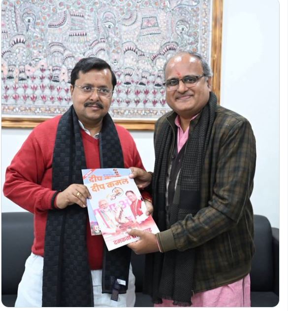 पंकज झा ने की नबीन से मुलाकात