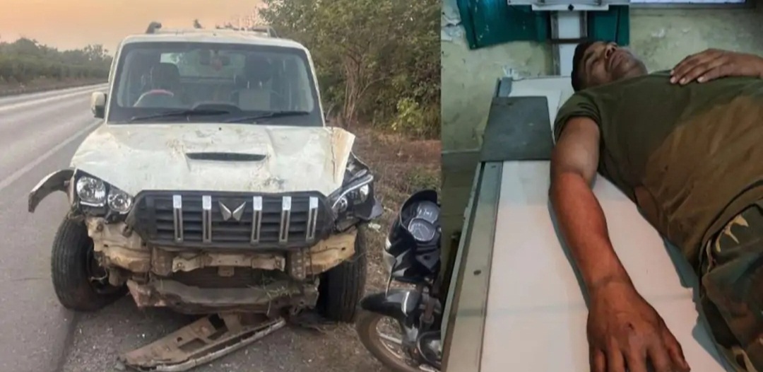 पर्यटन मंत्री की फॉलो पायलटिंग गाड़ी पलटी, 2 पुलिसकर्मी जख्मी