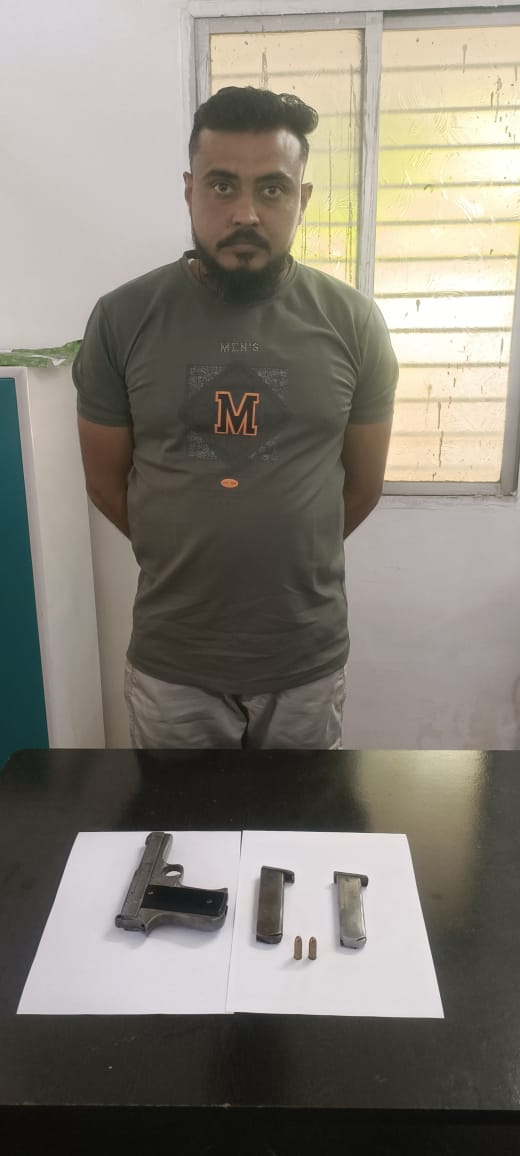 दो कारतूस, पिस्टल के साथ हत्या का आरोपी तौकीर गिरफ्तार 