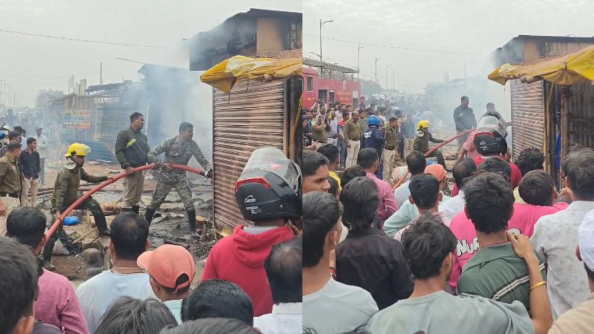 नवा रायपुर के बाजार में आग