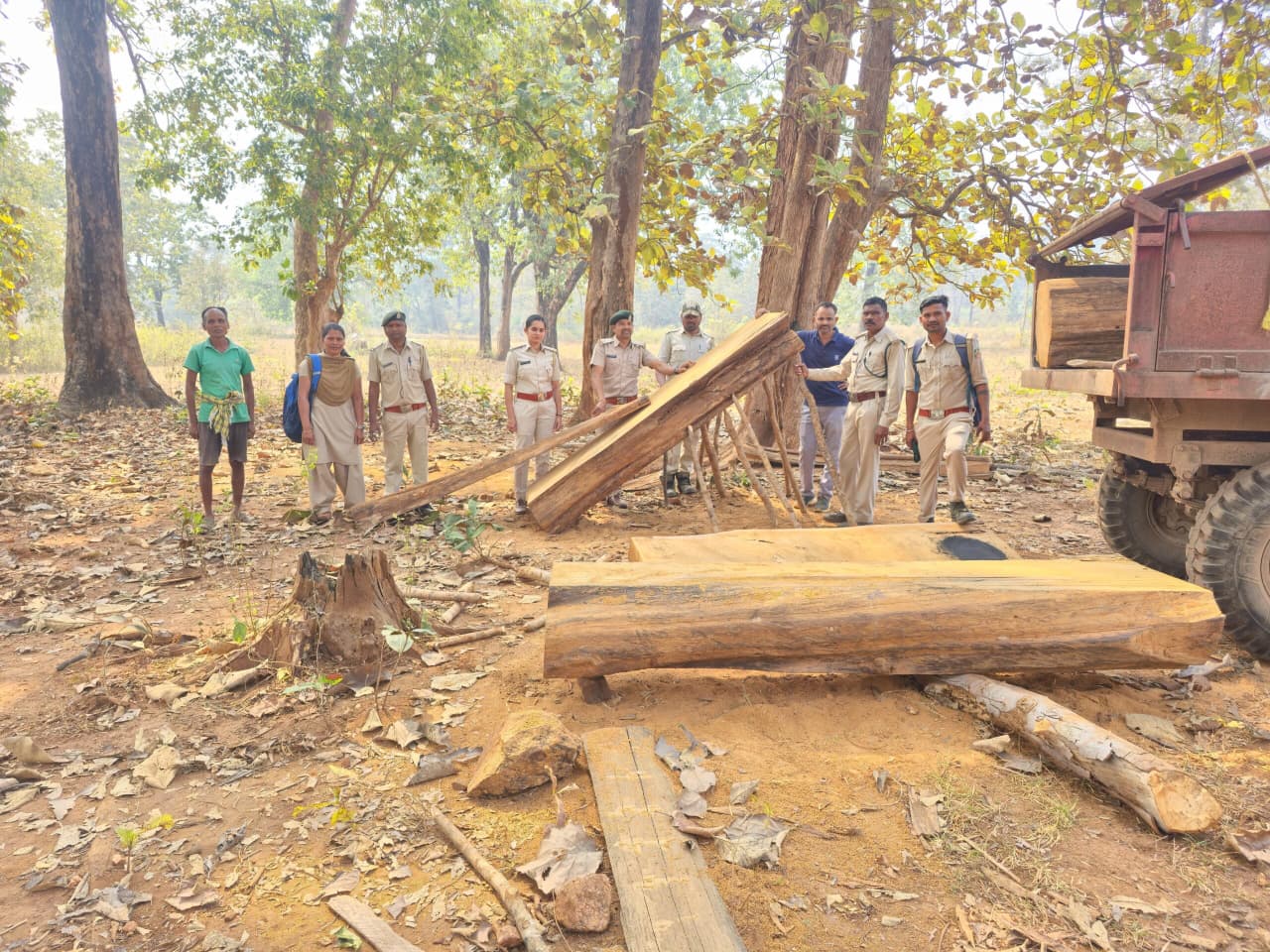 छापा, सागौन लकड़ी जब्त