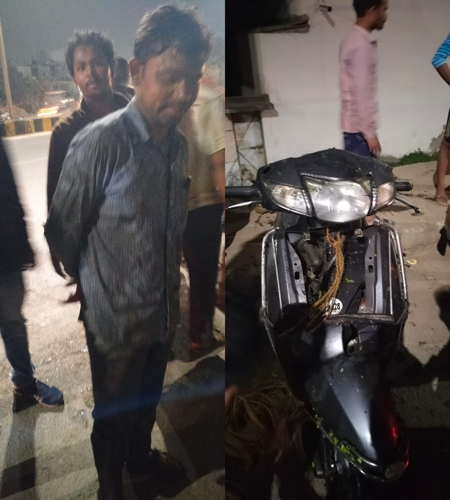 एक्सप्रेस-वे पर फिर एक दुर्घटना, एक्टिवा सवार युवक गिरा, जख्मी