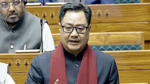 केंद्रीय मंत्री किरेन रिजिजू का दावा- कांग्रेस सांसदों ने स्पीकर से गाली गलौज की