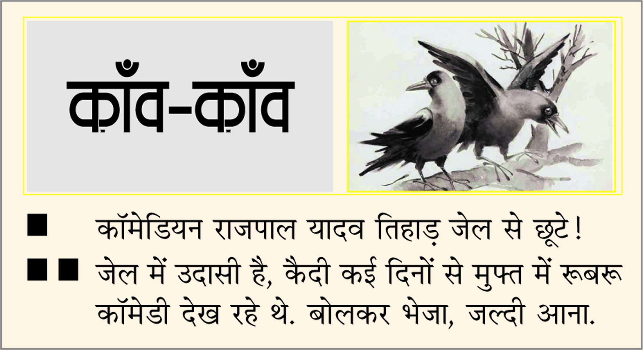 दैनिक 'छत्तीसगढ़' का काँव-काँव, 15 फरवरी 2026