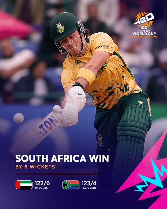 बॉश की अगुवाई में गेंदबाजों के उम्दा प्रदर्शन से दक्षिण अफ्रीका ने यूएई को हराया