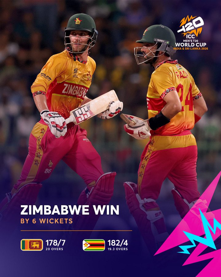 बेनेट, रजा ने जिम्बाब्वे को श्रीलंका पर छह विकेट से जीत दिलाई