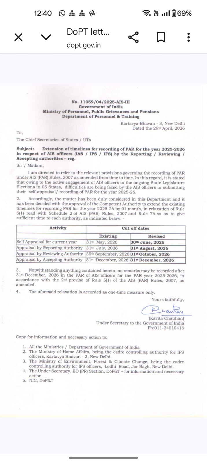 आईएएस अफसरों का सीआर के लिए टाइम लाइन संशोधित किया केंद्र ने 