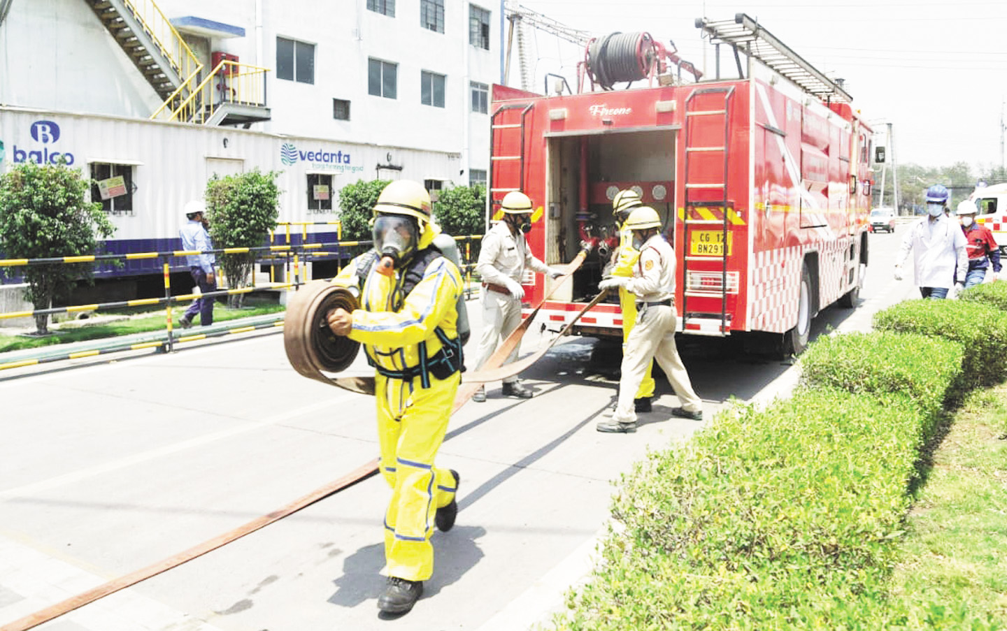 आपातकालीन तैयारी और प्रतिक्रिया प्रणाली जांचने बालको ने संयंत्र में रासायनिक रिसाव पर सफल मॉकड्रिल करी आयोजित
