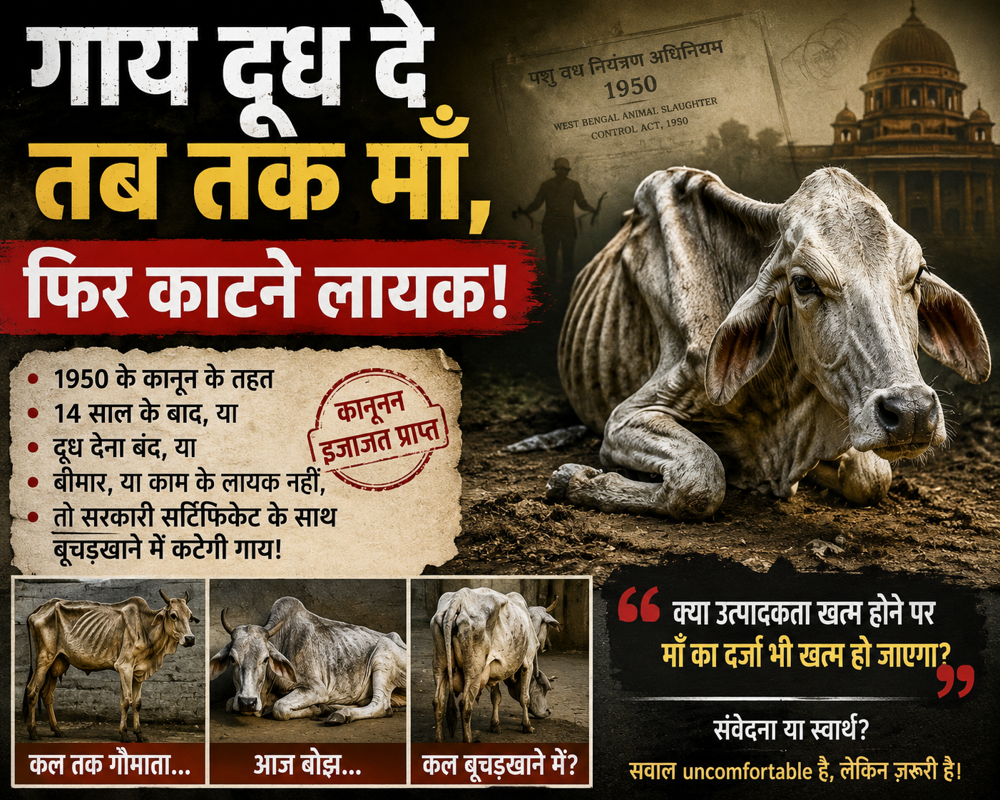 ‘छत्तीसगढ़’ का  संपादकीय : गाय दूध दे तब तक ही माँ, उसके बाद काटने लायक!