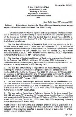 इनकम टैक्स रिटर्न और ऑडिट रिपोर्ट समय सीमा बढ़ी