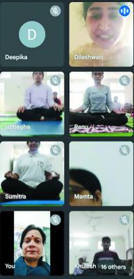 अग्रसेन महाविद्यालय में ऑनलाइन सूर्यनमस्कार सत्र