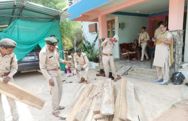 भाजपा नेता के घर वन विभाग का छापा, 2 लाख का सागौन जब्त