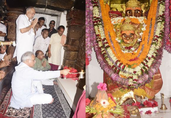 सीएम भूपेश ने रतनपुर में मां महामाया की पूजा-अर्चना की