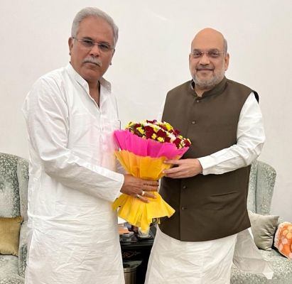मुख्यमंत्री भूपेश बघेल ने केंद्रीय गृहमंत्री अमित शाह से मुलाकात की