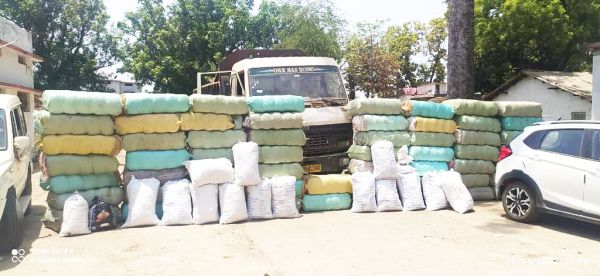 ओडिशा से एमपी-सीजी में खपाने लाते 4 करोड़ से अधिक का गांजा जब्त