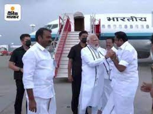 तमिलनाडु भाजपा कार्यकर्ताओं ने पीएम मोदी का किया जोरदार स्वागत