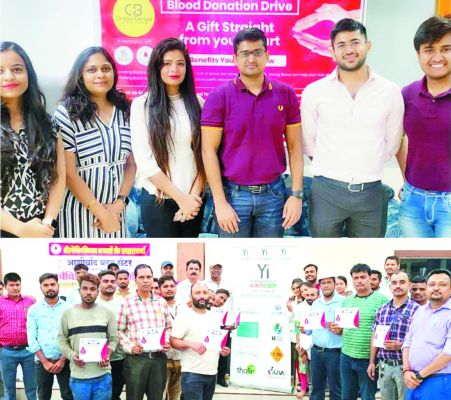 वायआई रायपुर चैप्टर को विश्व रक्तदान दिवस पर मेगाड्राइव के तहत 367+ यूनिट मिला दान