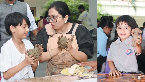 वेंकटेश्वर सिग्नेचर स्कूल में विद्यार्थियों का माटी कला की ओर बढ़ता रुझान