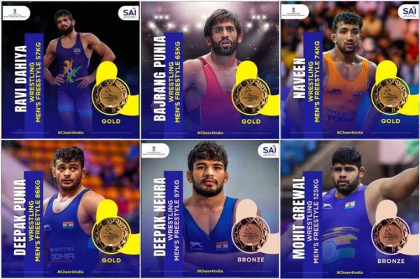 कॉमनवेल्थ में भारतीय पहलवानों की धूम, फिर जीते तीन गोल्ड मेडल