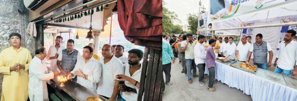 सीएम के जन्मदिन पर सतीश जग्गी ने की मां काली की महाआरती-भंडारा