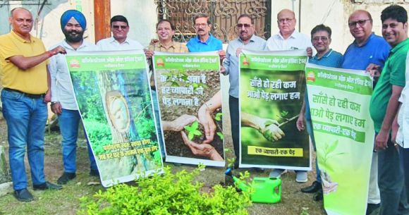कैट के एक व्यापारी एक पेड अभियान तहत स्वास्तिक दाल मिल एवं मोहन लाल एण्ड कम्पनी में वृक्षारोपण