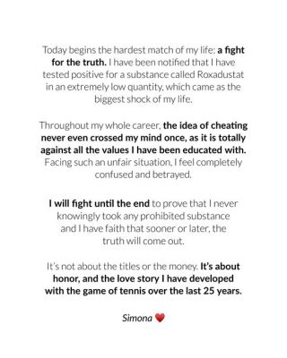 डोपिंग टेस्ट में फेल हुईं दुनिया की पूर्व नंबर एक महिला टेनिस खिलाड़ी सिमोना हालेप