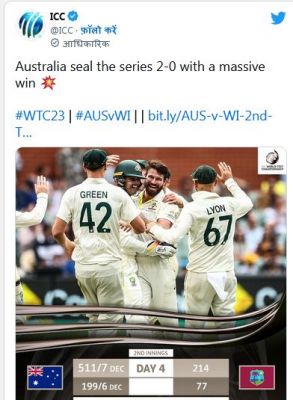 ऑस्ट्रेलिया ने वेस्ट इंडीज़ को 419 रन के रिकॉर्ड अंतर से हराया