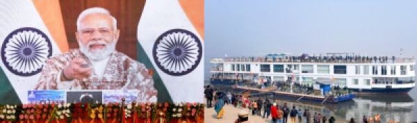 पीएम मोदी ने वाटर क्रूज यात्रा का किया शुभारंभ