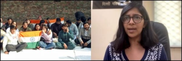 धरने पर बैठी कुश्ती खिलाड़ियों से मिली दिल्ली महिला आयोग अध्यक्ष स्वाति मालीवाल
