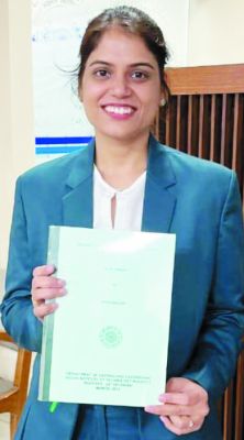 रायपुर की पायल ग्वालानी को भूकंप रिसर्च में पीएचडी