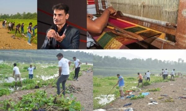 जलकुंभियों से साड़ियां बना रहे जमशेदपुर के गौरव आनंद, 450 महिलाओं को मिला रोजगार
