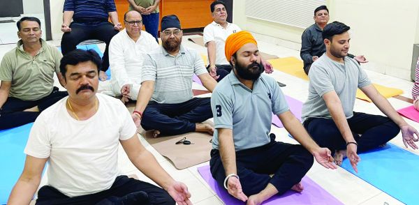 कैट योग शिविर में उत्साहपूर्वक भागीदारी 