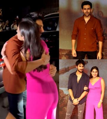 'गदर 2' की सक्सेस पार्टी में सारा और कार्तिक आर्यन ने किया एक-दूसरे को टाइट हग