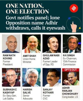 वन नेशन वन इलेक्शन समिति पर विवाद 