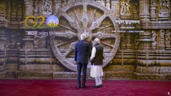 मोदी ने जी20 नेताओं का किया स्वागत, पृष्ठभूमि में कोणार्क चक्र ने बढ़ाई शोभा