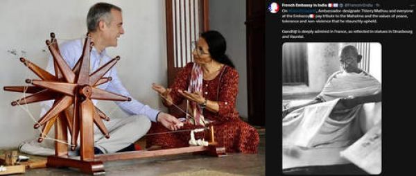 अमेरिका, फ्रांस के राजदूतों ने महात्मा गांधी को दी श्रद्धांजलि