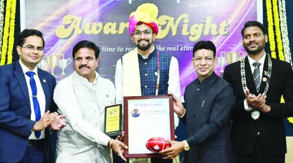प्रणय बुरड जेसीज के सर्वोच्च कमल पत्र से सम्मानित