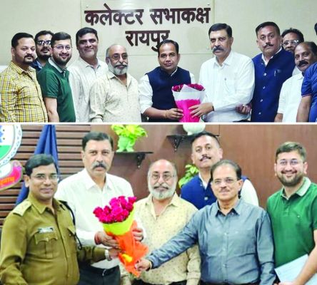 चेंबर प्रतिनिधिमंडल ने रायपुर कलेक्टर और पुलिस अधीक्षक से मुलाकात कर दी बधाई 