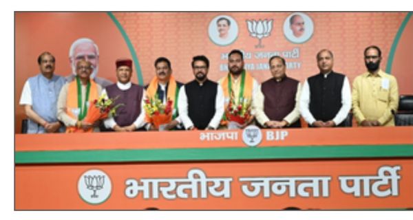 हिमाचल : भाजपा में शामिल हुए विधानसभा से इस्तीफा देने वाले तीनों निर्दलीय विधायक, कांग्रेस के छह बागी