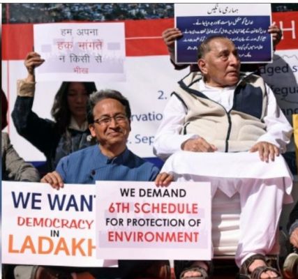 चीन की सीमा पर मार्च करने की घोषणा के साथ ही लद्दाख में आंदोलन तेज
