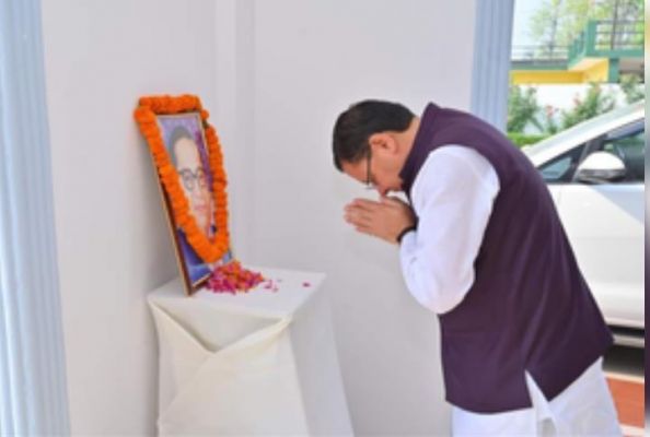 खटीमा में सीएम धामी ने डॉ. अंबेडकर की जयंती पर किया नमन