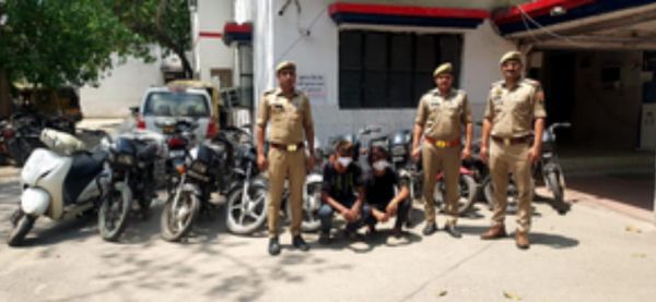 वाहन चोर गिरोह का पर्दाफाश, दो गिरफ्तार, 10 वाहन जब्त