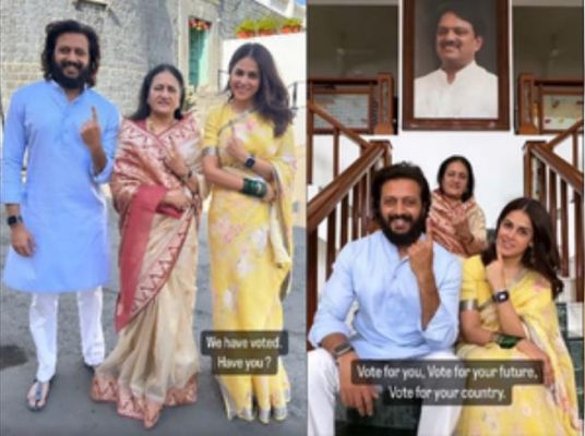 रितेश और जेनेलिया ने डाला वोट, लोगों से की मतदान की अपील