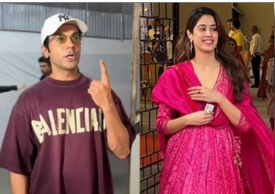 राजकुमार राव और जाहन्वी कपूर ने किया वोट, कहा- देश के प्रति यह नैतिक जिम्मेदारी 
