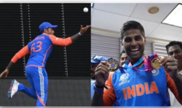 सूर्या को 'फील्डर ऑफ द मैच' का मैडल मिला 