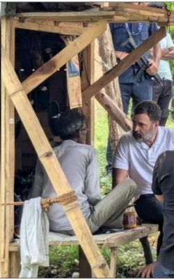 कोर्ट से सुनवाई के बाद राहुल गांधी अचानक गाड़ी रुकवाकर मोची की दुकान पर पहुंचे, जाना हालचाल 