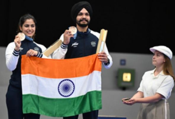 मनु भाकर और सरबजोत सिंह को राष्ट्रपति द्रौपदी मुर्मू, केंद्रीय खेल मंत्री मनसुख मांडविया ने दी बधाई